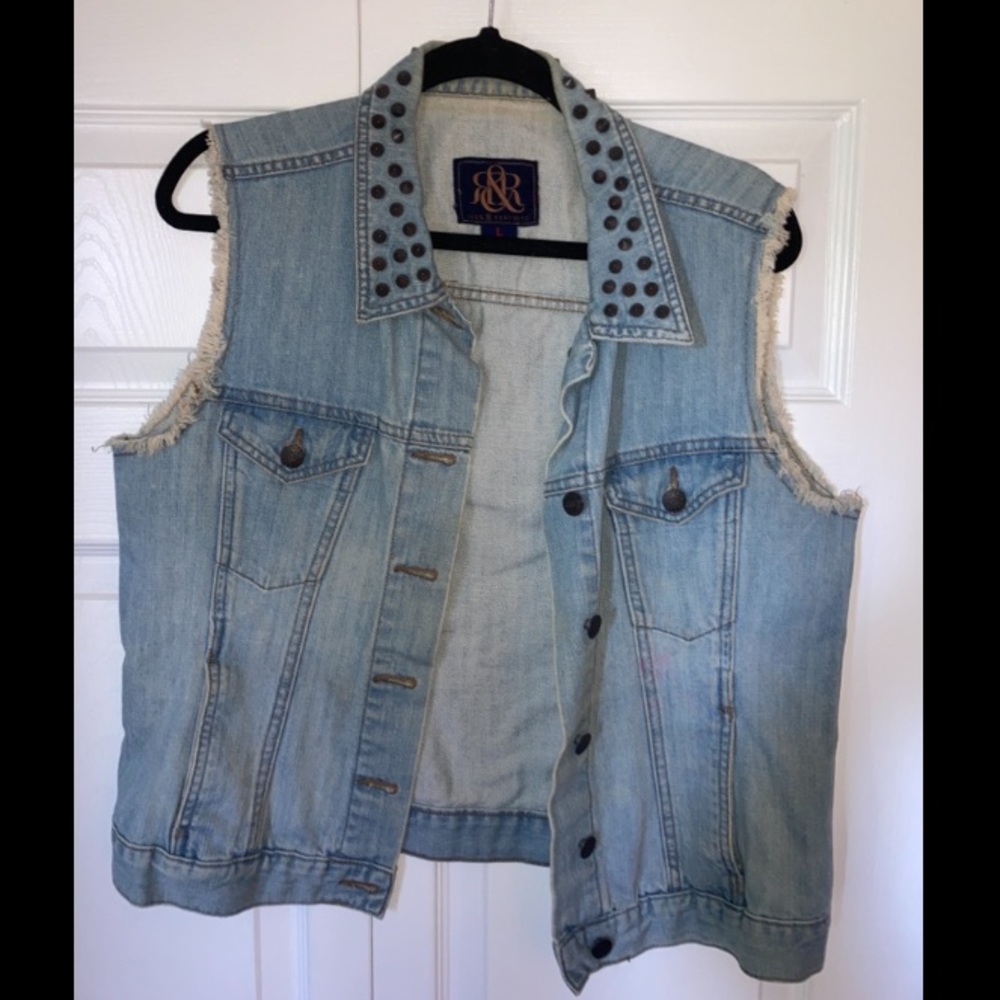 Studded Jean Jacket Vest